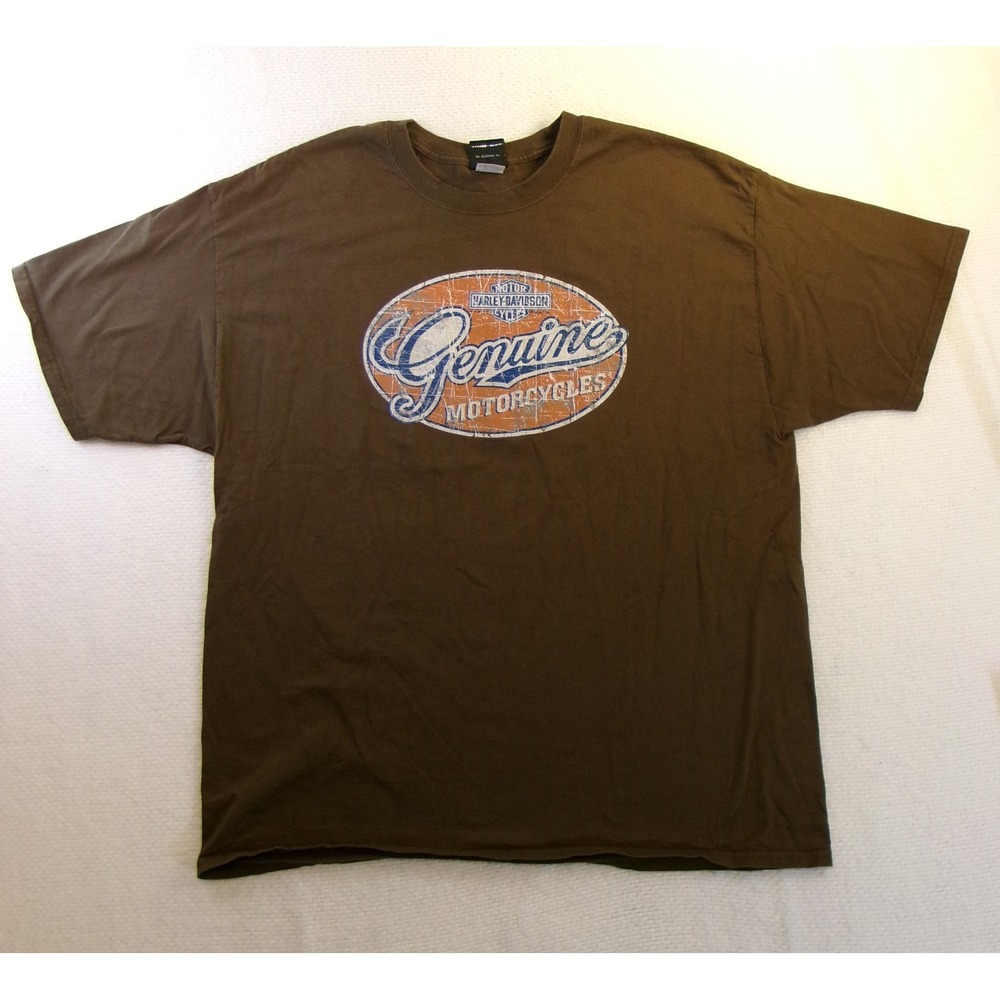 Harley Davidson T-Shirt Mens 2XL Brown Stinger Medina Ohio Genuine Motorcycles